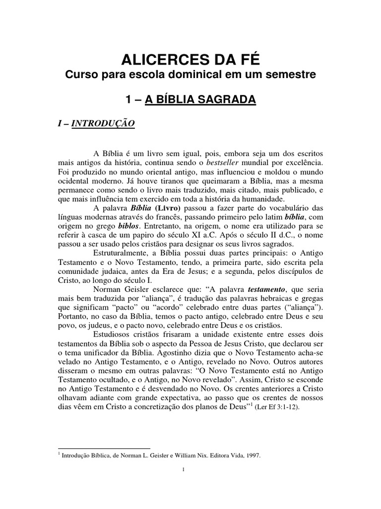 Bíblia - Alicerce A Fé | PDF | Bíblia | Antigo Testamento