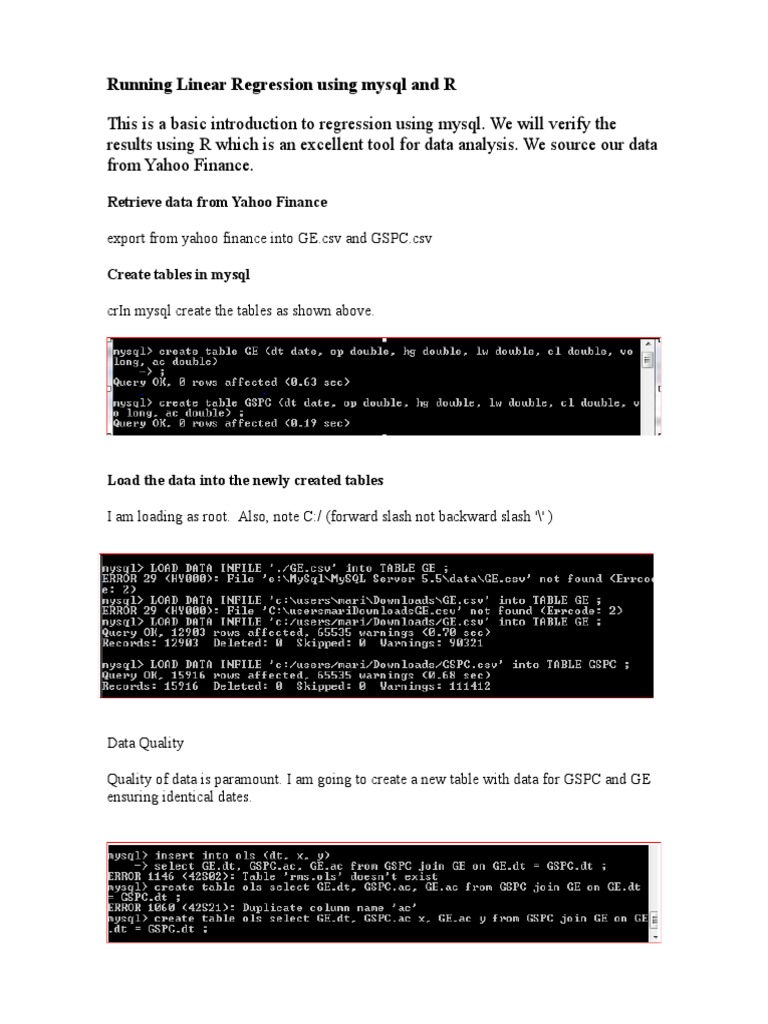Ols using mysql pdf ordinary least squares multivariate statistics