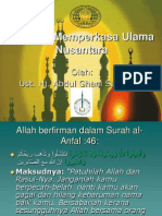 Towards Strengthening of Muslim Scholars in Asian Archipalego (Nusantara) - Authored by - Ustaz Abdul Ghani Shamsudin