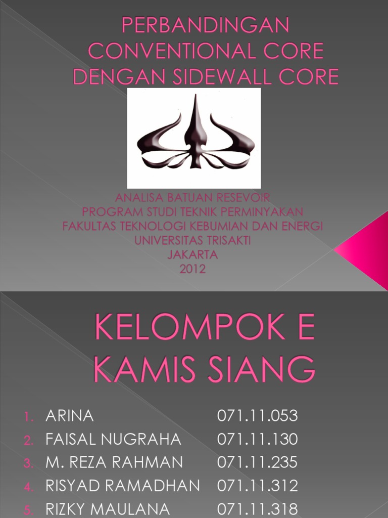 Perbandingan Conventional Core Dengan Sidewall Core Kamis PDF