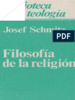 SCHMITZ J. - Filosofía de La Religión - Herder 1987