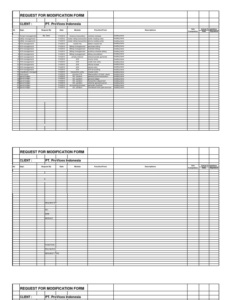 RFM PMS Loading Form | PDF