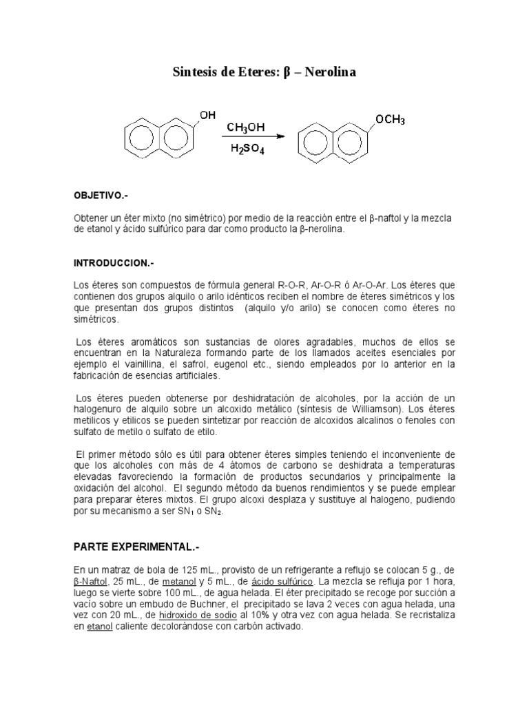 Resultado de imagen de sintesis nerolina