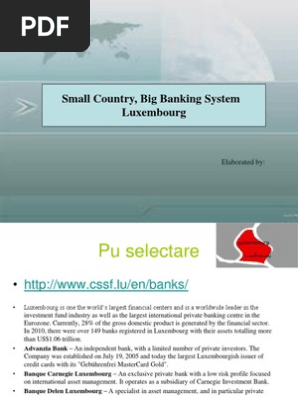 Small Country Big Banking System Luxembourg Luxembourg Banks