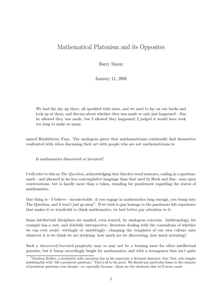 Mathematicians' Philosophical Dilemma | PDF | Mathematical Proof ...