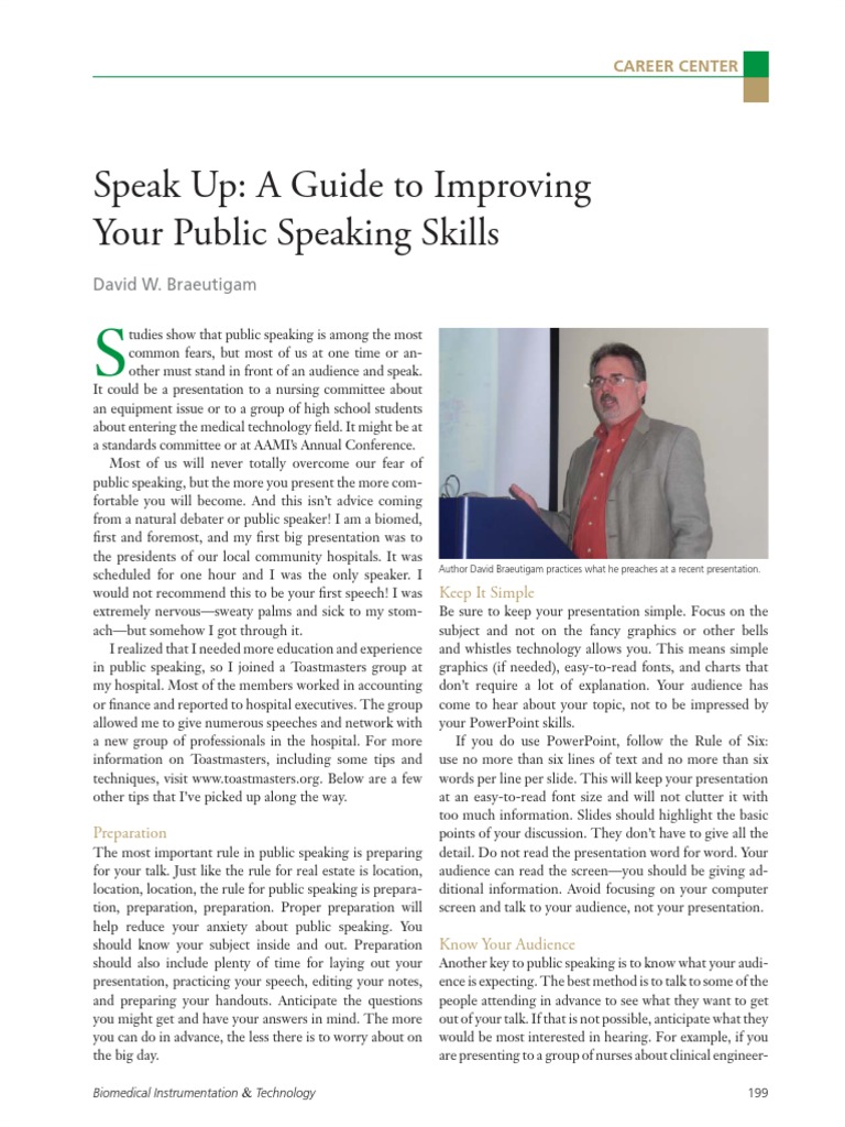 Speak Up: A Guide To Improving Your Public Speaking Skills: David W ...