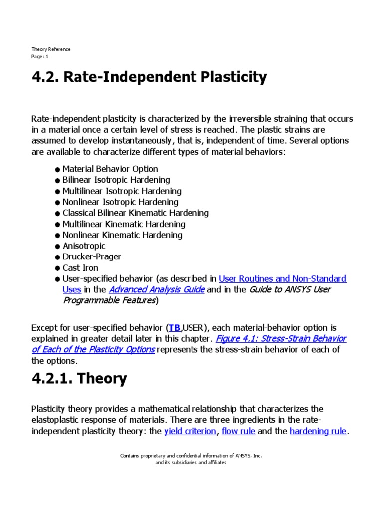 Rate Dependent Plasticity Theory Manual | PDF | Yield (Engineering ...