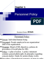 Personnel Policy: Arbab Naseebullah Kasi