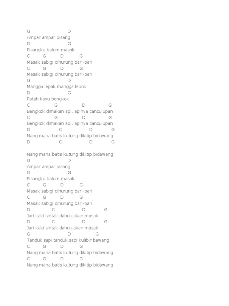 Ampar-Ampar Pisang Chord