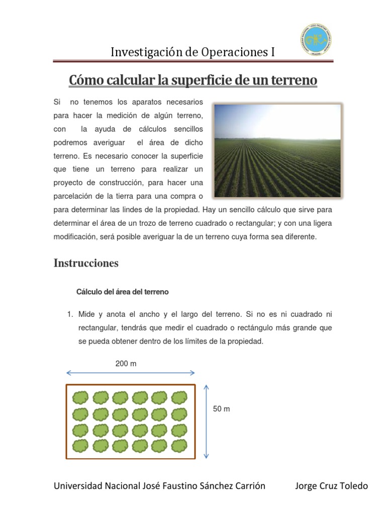 Cómo calcular el área de un terreno | PDF | Métodos y materiales de ...