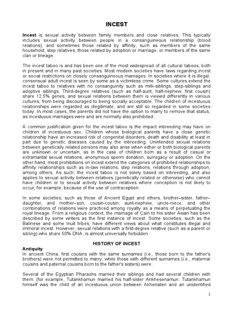 Understanding Incest and Its Taboos | PDF | Incest | Rape