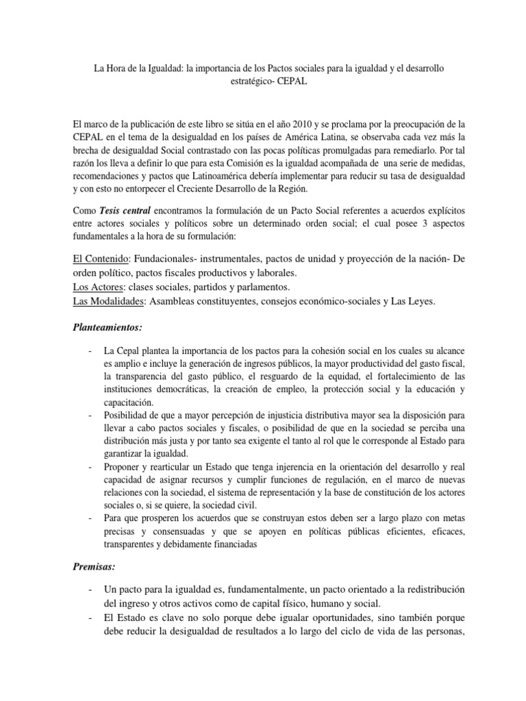 La Hora de La Igualdad | PDF | Igualdad social | Desigualdad social