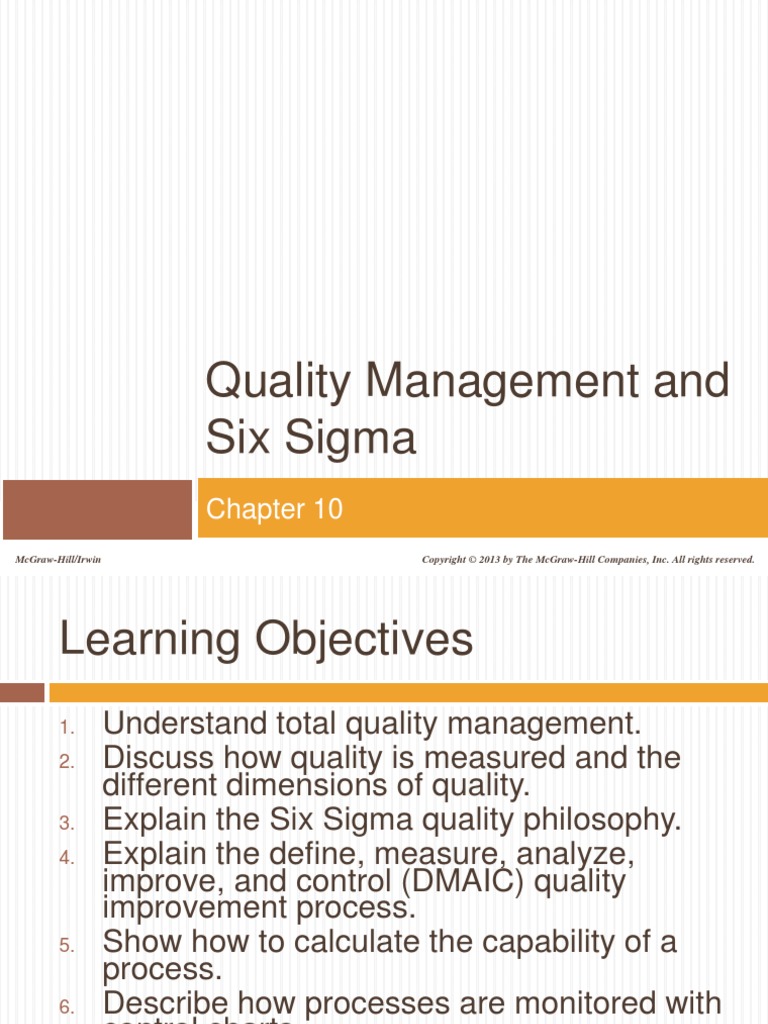Quality Management and Six Sigma | PDF | Six Sigma | Quality (Business)