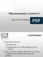 Microeconomics: Lecture 9: The Cost of Production