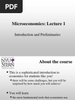 Microeconomics: Lecture 1: Introduction and Preliminaries