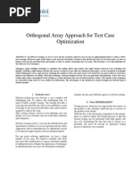 Orthogonal Array Approach With Examples and Case Studys