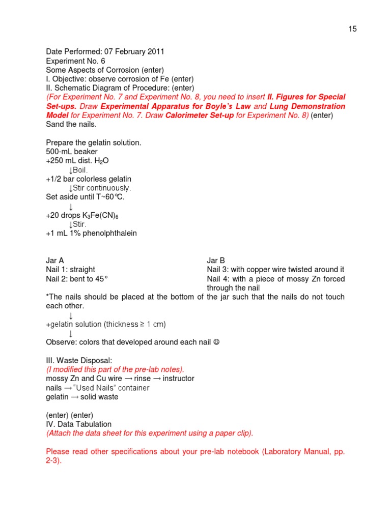 Sample Pre Lab | PDF | Home & Garden