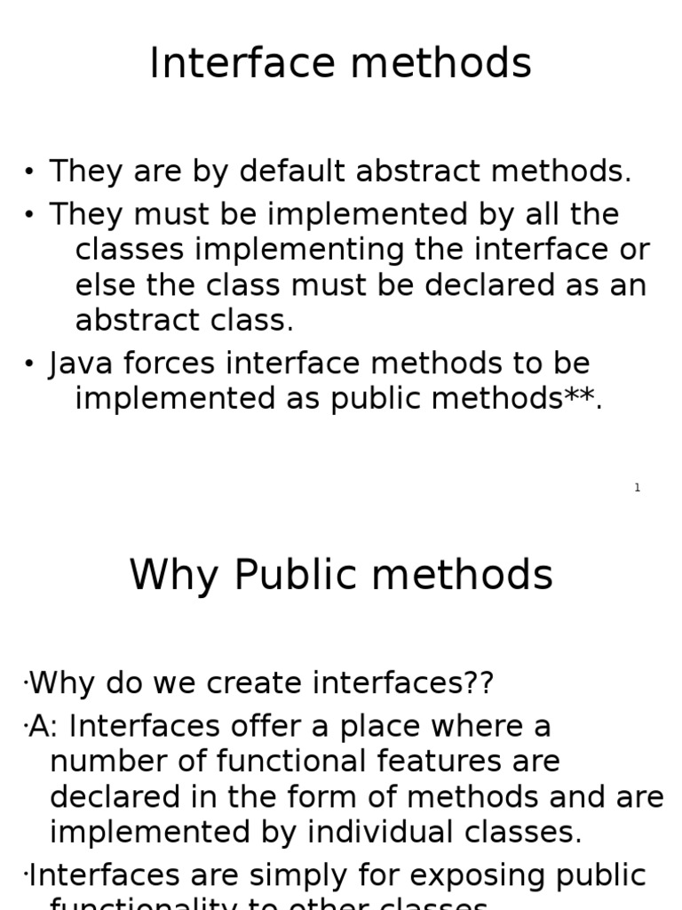 Interface Methods PDF Class Programming) Method