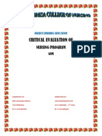 Critical Evaluation of Nursing Programme (2)