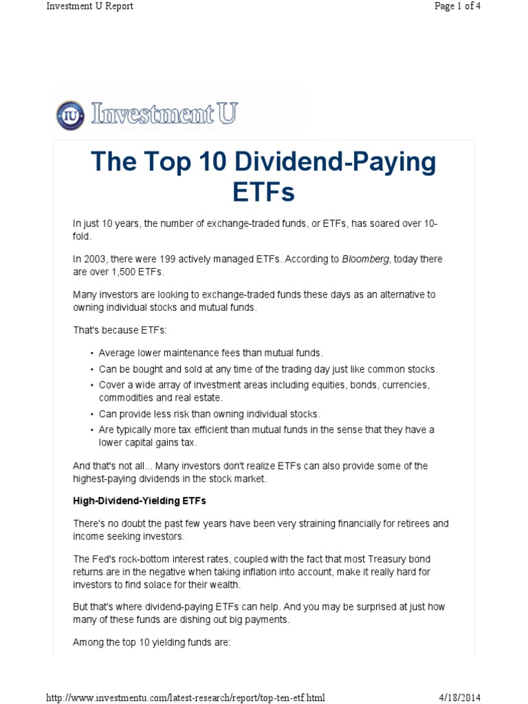 Top Ten ETF | PDF | Exchange Traded Fund | Mutual Funds
