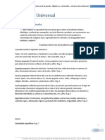 Literatura Universal Estructura de La Prueba