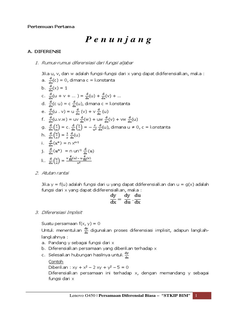 Persamaan Diferensial
