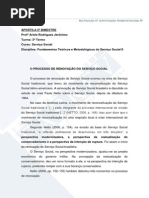 o Processo de Renovação Do Serviço Social Apostila 2 Bimestre