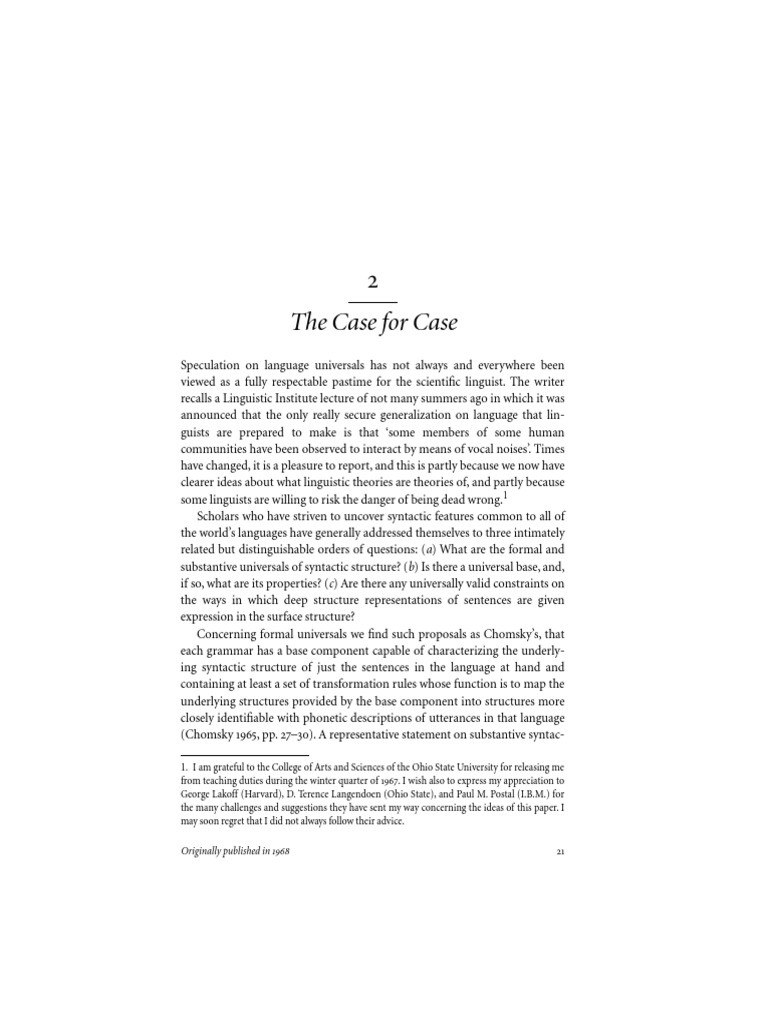The Case For Case Fillmore PDF