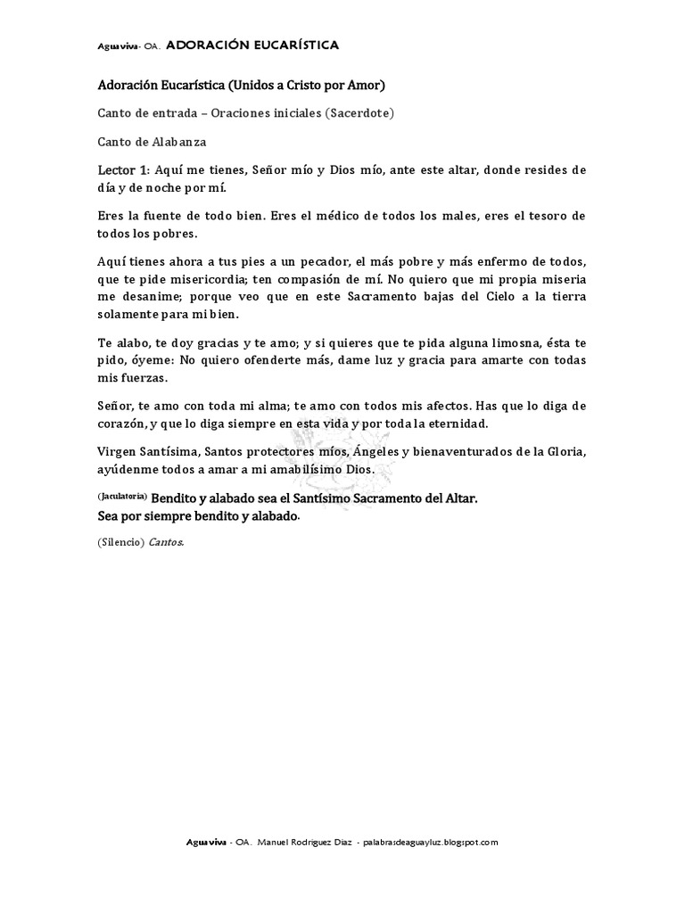 Adoración Eucarística: Un Encuentro de Amor | PDF | eucaristía | Jesús
