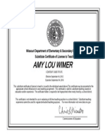 Substitute Certificate