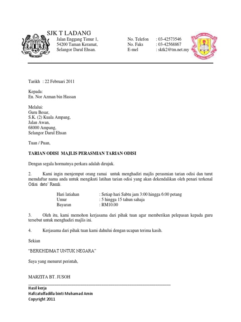 surat rasmi jemputan ke program
