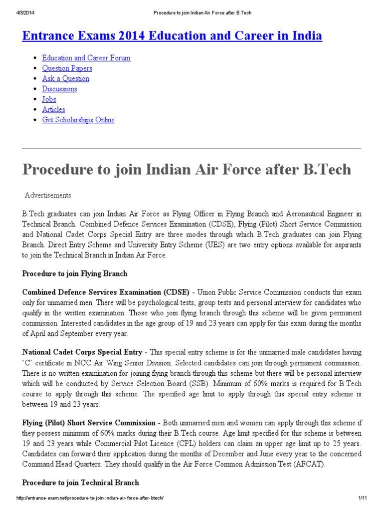 join air force after btech