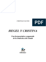 Hegel y Cristina. Una hermeneutica comparada de la dialectica del estado- Cristian Sayes