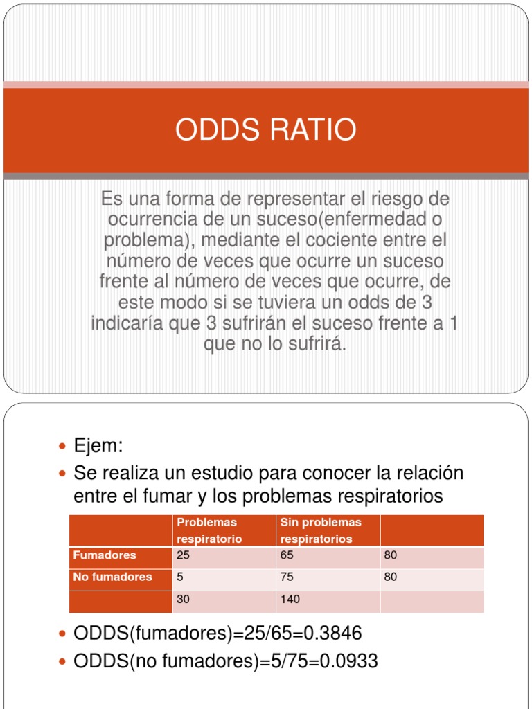 Interpretación del Odds Ratio en Epidemiología | PDF | Métodos y ...