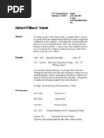 Richard William F Schmit Resume