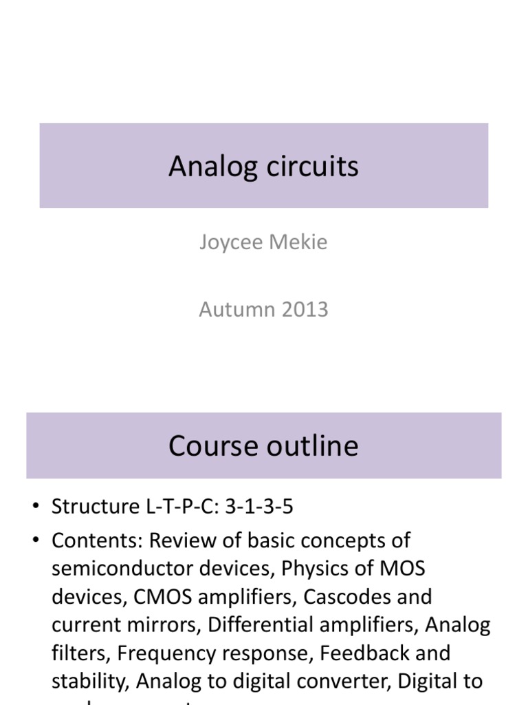 Analog Circuits Autumn2013 | PDF | Mosfet | Field Effect Transistor