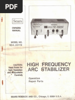 Sears Universal Arc Stabilizer Owners Manual 934.20119