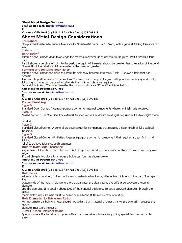 Sheet Metal Design Considerations Sheet Metal Industries