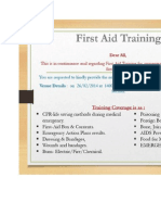 Contents of Medical First Aid Training