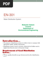 Water Distribution System: Mubashir Saleem Lecturer Department of Environmental Engineering