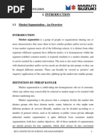 Download A STUDY ON MARKET SEGMENTATION A STUDY AT MARUTI UDYOG LTD by Nithin Nit SN219790889 doc pdf