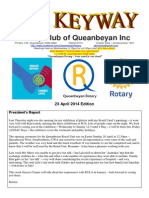 Rotary Club of Queanbeyan Inc: 23 April 2014 Edition