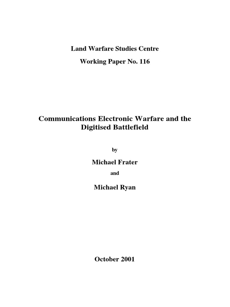 Communications Electronic Warfare and The Digitised Battlefield PDF