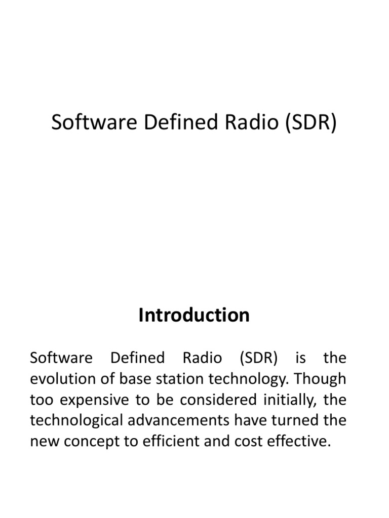 Software Defined Radio (SDR) | PDF | Software Defined Radio | Lte ...