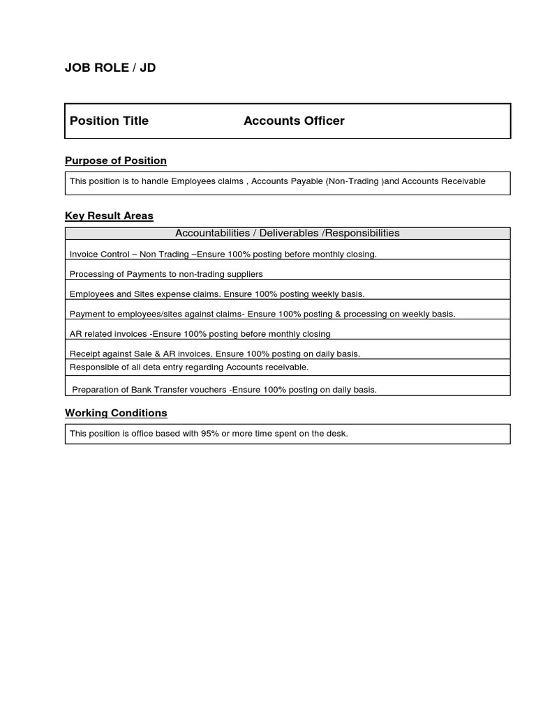 JD of Accounts Officer-2 | PDF
