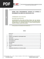 Norma Para Procedimentos de Entrega e Recebimento de Obras 09.04.14