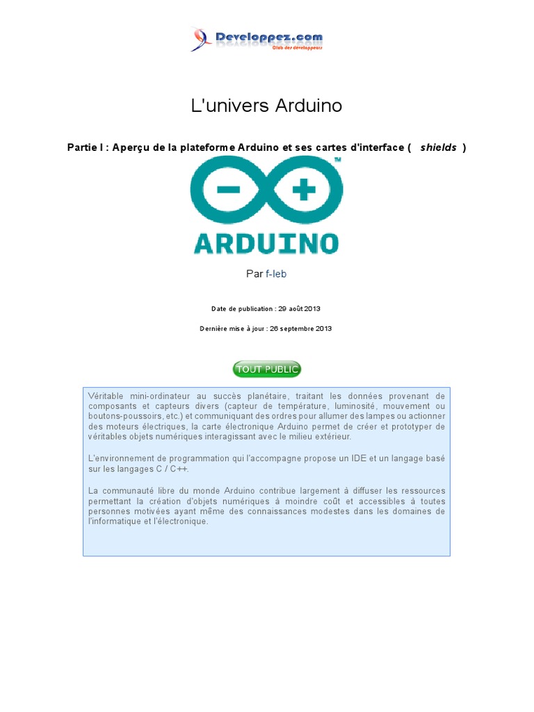 Universarduino Part1 | PDF | Arduino | C (Langage de programmation)