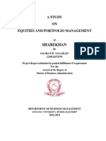 Sharekhan: A Study ON Equities and Portfolio Management