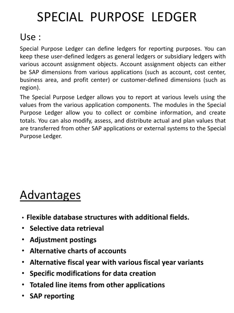 Special Purpose Ledger PDF