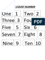 Let'S Count Number: One Two Three e Four Five Six Seven 1 2 3 4 5 6 7 Eight 8 Nine 9 Ten 10